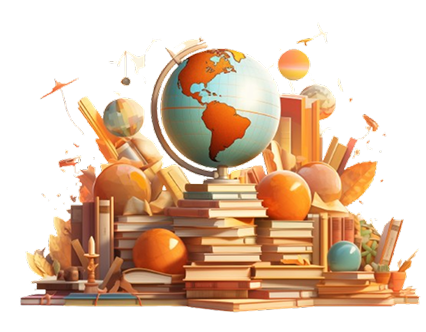 Glowing Globe on Stack of Books - caaa1