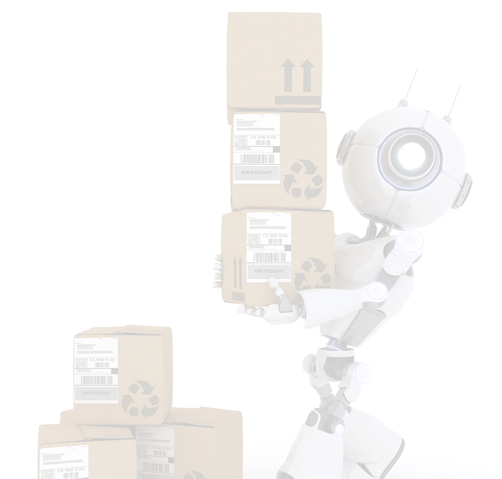 Robot and boxes background